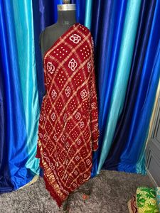 Indian Bandhani Dupatta In Ghatchola Pattern Perfect to wear in Suits and lehenga - Product Image 3