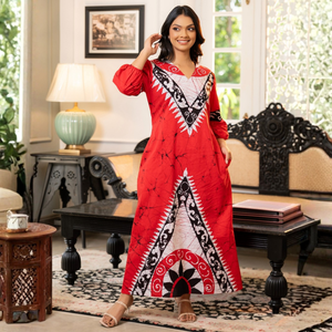 เดรสยาวคอวีลายซุปเปอร์ลอว์นสุดหรู - Product Image 6