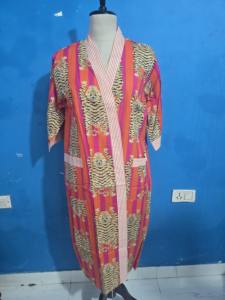 Robe Kimono Indienne Tigre Taille Unique pour Femme, 100% Coton de Haute Qualité, Peignoir d'Été avec Ceinture Ajustable pour Vêtements de Nuit Printaniers - Product Image 4