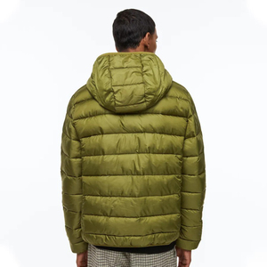 Chaqueta Acolchada Ligera con Capucha para Hombre, Alternativa al Plumón, Abrigo de Invierno Verde Oliva con Cierre, Venta al Por Mayor - Product Image 3