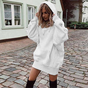 Fashion Trend <b>Women's</b> Solid Color Breathable Autumn Hooded <b>Sweatshirt</b> Casual Loose <b>Long</b> Sleeve Thickened Pocket Hoodie - Product Image 6