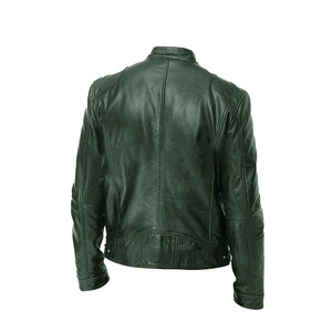Premium <b>Men</b> <b>Leather</b> <b>Jacket</b> Fashion Casual Outerwear Genuine <b>Leather</b> Durable Windproof And Comfortable Design - Product Image 4