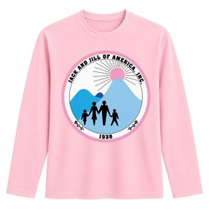 เสื้อสเวตเชิ้ตแขนยาวปักลายตราสัญลักษณ์แจ็คแอนด์จิล สีชมพูอ่อน คอเสื้อแบบคอกลม พร้อมปลายแขนและชายเสื้อแบบริบ สำหรับใส่ลำลอง - Product Image 1
