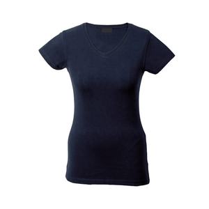 Camiseta de algodón de manga corta con cuello redondo para mujer, ropa de entrenamiento 95% de algodón 5% de licra, prendas de vestir de manga corta - Product Image 3