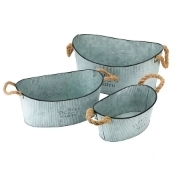 Cubo Doble Galvanizado Rústico Antiguo con Asa de Madera, Cubo Decorativo Personalizado para el Hogar y el Jardín, Ideal para Regalo - Product Image 4