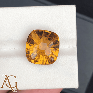 Citrine naturelle en quartz, coussin, taillée au laser, gravée, intaglio, camée, jaune, pierre précieuse en vrac pour la fabrication de bijoux, vente en gros - Product Image 3