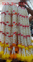 Guirlandes festives artisanales indiennes en fleurs artificielles de jasmin blanc, mogra et marguerite pour décorations de mariage, de scène et événements