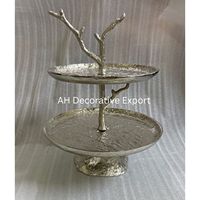 Support à gâteau en métal élégant à 2 niveaux en forme de branche d'arbre, présentoir à desserts, centre de table pour événements spéciaux, décoration de table