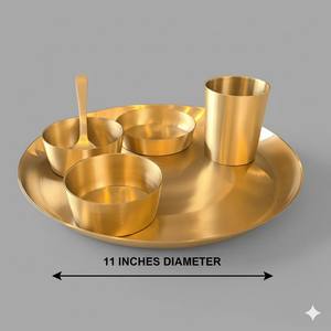 Eleve su experiencia gastronómica con el juego de vajilla de lujo Amulyam de 6 utensilios Kansa hechos a mano: duraderos y sostenibles - Product Image 3