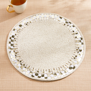 NeedleworkBest Seller Handmade <b>Beaded</b> <b>Placemats</b> and Indian Style Custom Table Decor Handmade - Product Image 1