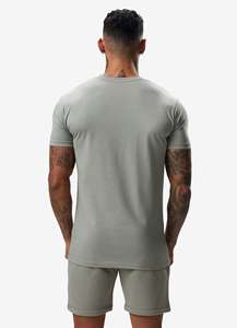 T-shirt d'été pour homme 100% coton, logo personnalisé OEM, épaules tombantes, manches courtes, broderie personnalisée avec logo imprimé en relief - Product Image 3