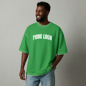 เสื้อยืดคอกลมผู้ชายผ้าฝ้าย 100% ทรงโอเวอร์ไซส์ ระบายอากาศได้ดี แห้งเร็ว เป็นมิตรกับสิ่งแวดล้อม รับผลิตตามสั่งพร้อมปักโลโก้แบรนด์ ราคาโรงงาน - Product Image 1