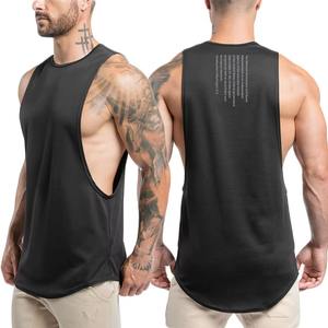 Camisetas sin mangas personalizadas con logotipo para hombre, camisetas sin mangas para gimnasio, transpirables, de secado rápido, de poliéster, para fitness, correr, chaleco deportivo, singlet atlético - Product Image 1