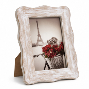 Stylish Whitewashed <b>Wood</b> <b>Picture</b> <b>Frame</b> Antique Style Table Desktop Photo <b>Frame</b> Premium Farmhouse Room Decoration Best Price - Product Image 1