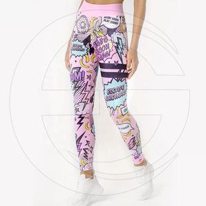 Ensemble de sport pour femmes avec logo personnalisé, imprimé numérique, ensemble de yoga grande taille, tenue de fitness unie taille mi-haute, ensemble 2 pièces pour la gym - Product Image 5