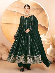 Vestido de Novia de Lujo con Bordado, Talla Grande, para Mujer, Ropa Festiva para Fiestas, Vestido Largo Musulmán para Niñas con Parte Inferior y Dupatta 77947 - Product Image 1
