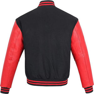 Chaqueta de Béisbol Transpirable para Hombre, con Mangas de Cuero y Forro de Lana Gruesa, Estilo Universitario, para Invierno - Product Image 3