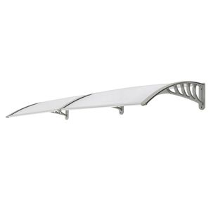 Support HT 200 x 100 gris argenté pour abri de pluie de porte et fenêtre, auvent de protection pour usage domestique, même code 52463595 - Product Image 5