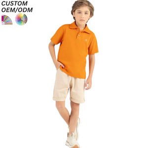 Polo d'été pour garçons, uniformes d'extérieur, vente en gros, pas cher, t-shirt pour enfants à manches courtes en polyester/coton tricoté respirant à rayures - Product Image 6