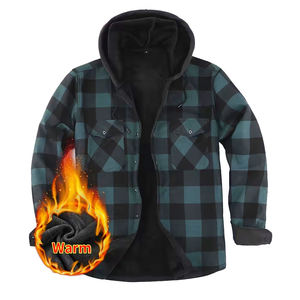 Veste en flanelle à capuche pour homme de haute qualité avec poche poitrine, respirante, écologique et antibactérienne, grande taille, streetwear - Product Image 1