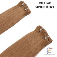 Extensions de cheveux humains 100% Remy blondes lisses de luxe, trame simple, super double drawn, pointes pleines, pour tissage