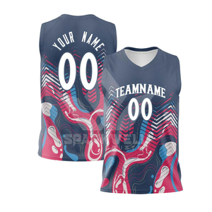 Maillot de basket personnalisé sublimé 3D, col en V, sans manches, en mesh 100% polyester, anti-transpiration, impression du nom de l'équipe, adulte unisexe, 400g - Product Image 6