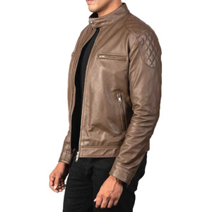 Chaquetas de Cuero de Cabra Desgastado para Hombre, Estilo Motero Vintage, Cuero Genuino, Prenda Exterior Duradera y Elegante, Tendencia - Product Image 4