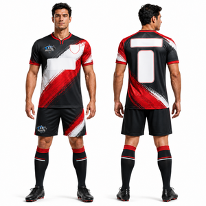 New <b>Soccer</b> Sports Team Uniform Full Color Sublimation Custom Design Micro Mesh Polyester Fabric Durable Match Kit - Product Image 1