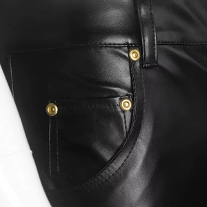 Pantalones de Cuero Genuino de Alta Calidad para Hombre, Estilo Motero, Pantalones de Cuero de Moda - Product Image 6