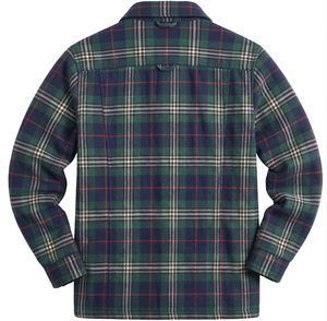 Chemise en flanelle à carreaux en coton pour homme, personnalisée OEM, avec capuche, doublure en polaire Sherpa, thermique, imperméable, anti-rétrécissement - Product Image 2