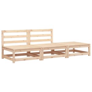 Sofá Modular de Dos Plazas para Jardín, de Pino Macizo, Diseño Rústico y Discreto, en Madera Natural - Product Image 2
