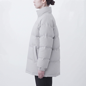 Veste matelassée pour femme Hawk Eye, col montant, fermeture éclair intégrale, manteau d'hiver, couleur unie, épaisse, chaude, rembourrage en polyester - Product Image 2