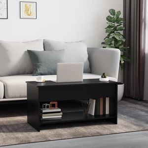 Tavolino nero in legno ingegnerizzato 40.2 "x 19.7" x 20.7 "dimensioni - Product Image 3
