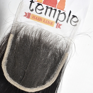 ผมแท้จากอินเดียแบบ Temple 4x4 HD Closure Remy Virgin  ถักด้วยเครื่องจักรแบบ Double Weft สีดำ - Product Image 3