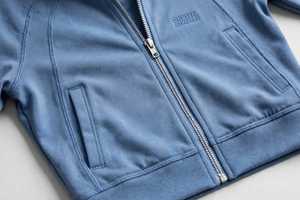 Ensemble de survêtement bleu uni pour femme, veste à fermeture éclair et leggings, tenue sportive - Product Image 4