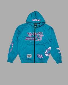 Chaqueta Bomber con Capucha para Hombre, Cortavientos, Estilo Urbano, Cierre Frontal con Cremallera, Estampado de Letras, Corte Regular, para Otoño - Product Image 2