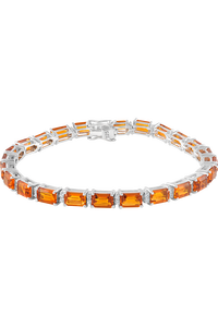 Citrine and Cz <b>Bracelet</b> in 92.5 Sterling Silver KLSB-20417 - Product Image 1
