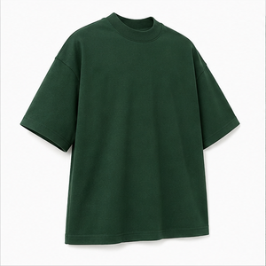 T-shirt Homme Surdimensionné à Manches Courtes en Tissu Structuré Vert Forêt Lourd Personnalisé MTS-OVR-0016 - Product Image 4