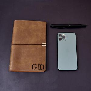 Couverture de carnet A5 en cuir véritable vintage, résistante aux odeurs, robuste, rechargeable, pour usage professionnel LNBC-0047 - Product Image 3