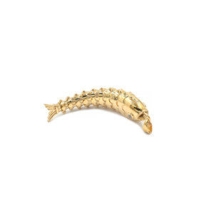 Pendentif en laiton plaqué or 18 carats en forme d'œil de poisson avec zircone cubique pour la fabrication de bijoux et colliers - Product Image 2