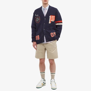 Custom Patch Knitted Varsity <b>Cardigan</b> Jacket Vintage Letterman Sweater <b>Navy</b> Blue Retro College Style Men's Button Up Coat - Product Image 4