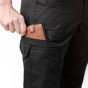 Pantalon de sécurité pour hommes, coupe classique, couleur noire, coton et polyester, tissu ripstop, uniforme de garde de sécurité. - Product Image 4