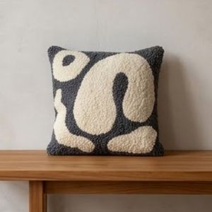 Hot Selling Tufted Square Throw <b>Pillow</b> Geometric Pattern <b>Black</b> Beige Minimalist Design Washable Decorative Cushion - Product Image 3