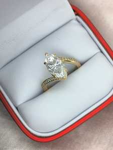 Customizable 14K 18K gold Set Simple <b>Love</b> Women's Wedding Marquise Ring labgrown diamond Engagement Anniversary - Product Image 4