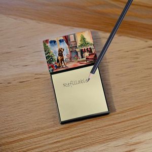 Cozy Christmas Sticky Note Holder de Bloodhound Nuevo dispensador recargable con blocs de notas autoadhesivos Accesorios de escritorio en blanco - Product Image 2
