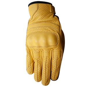 Guantes a prueba de golpes de carreras de bicicleta de montaña con pantalla táctil de cuero auténtico amarillos para deporte motocicleta montar en bicicleta hombres y mujeres - Product Image 2