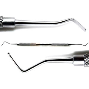 JACKBILLY Instrumentos Dentales de Acero Inoxidable para Restauración de Composite, Doble Punta 2.2mm/1.3mm, Instrumentos Periodontales - Product Image 1