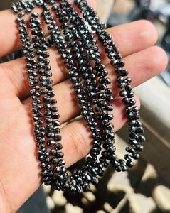 Natural Black Diamond Faceted Briolette Teardrop Beads Loose Gemstone Beads for Jewelry Making Wholesale - Product Image 3