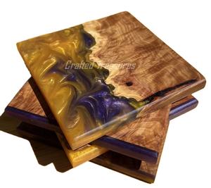 New Products Creative Resin Round <b>Placemat</b> <b>Coaster</b> <b>Set</b> Best Selling Custom Design Resin & Wood <b>Coaster</b> Factory Wholesale Blank - Product Image 3