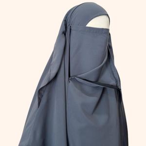 High Quality Back Khimar Niqab-Plain Prayer Scarf Free for Muslim Women Three-Layer Islamic Clothing for Women Overhead Tie - Product Image 6